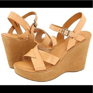 Kork-Ease Brown Leather Wedges